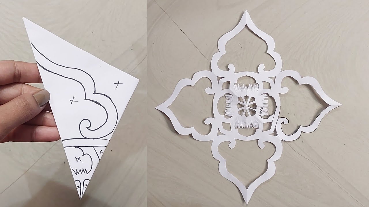 How to make easy and beautiful snowflakes ❄️♥️ #papercraft #snowflakes #part 137