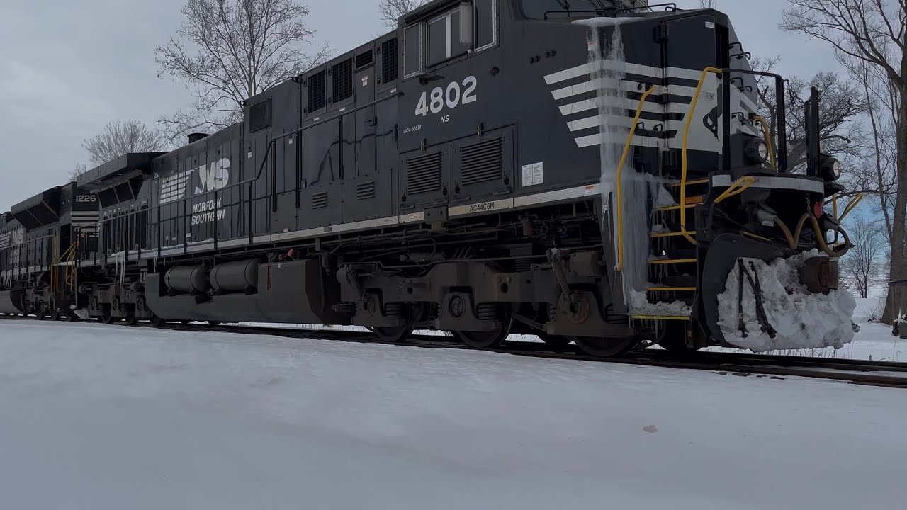 NS 4802 leads NS 71T (mt Carmel, IL to Francisco, IN) eastbound at Francisco, IN 2:23 PM