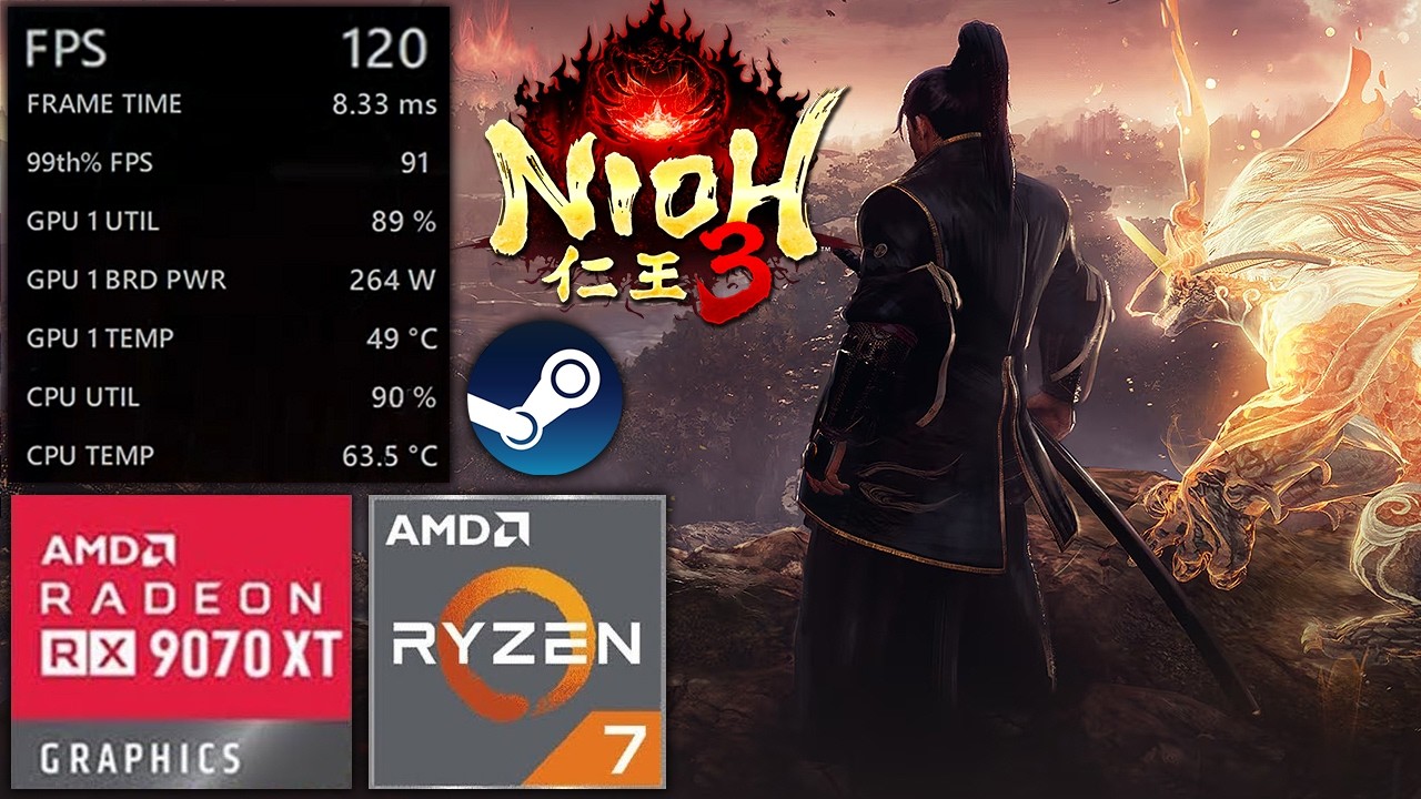 Nioh 3 RX 9070 XT PC Gameplay - VERY HIGH Settings PC Performance
