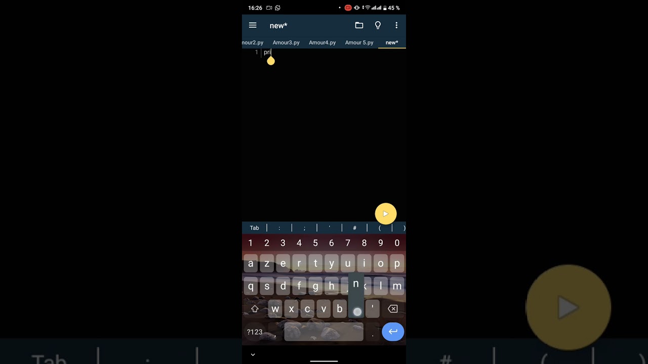 PYTHON : coder sur son téléphone portable avec Pydroid 3. #1
