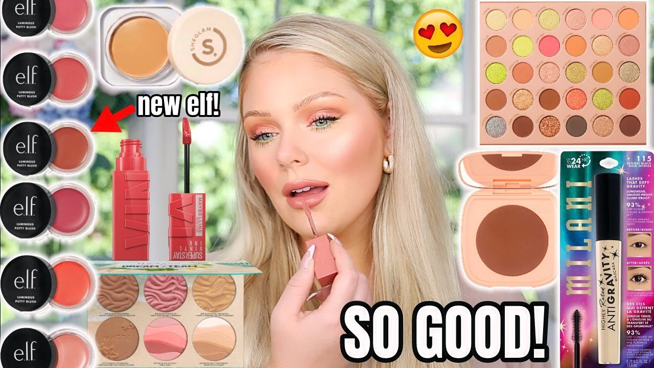 NEW DRUGSTORE MAKUEP TESTED *SO GOOD* 😍 FULL FACE FIRST IMPRESSIONS | KELLY STRACK