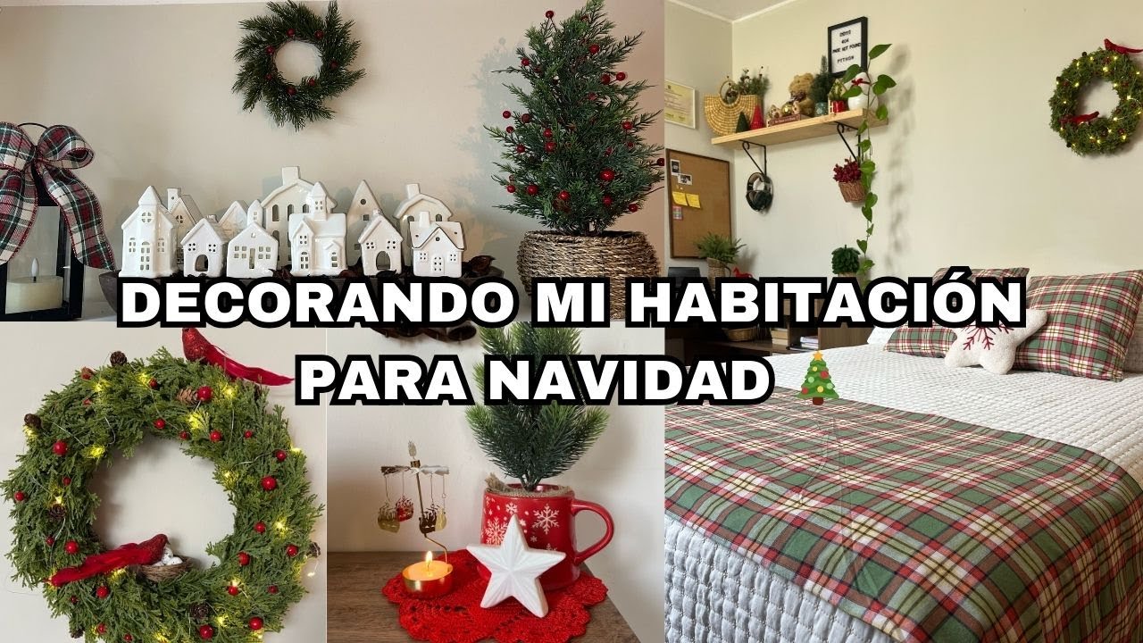 Decorando mi habitación para navidad 🎄