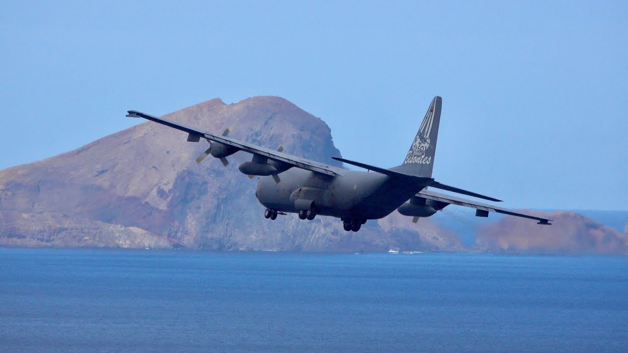 C-130 Hercules in Action with 7 Touch & Go’s at Madeira Airport!