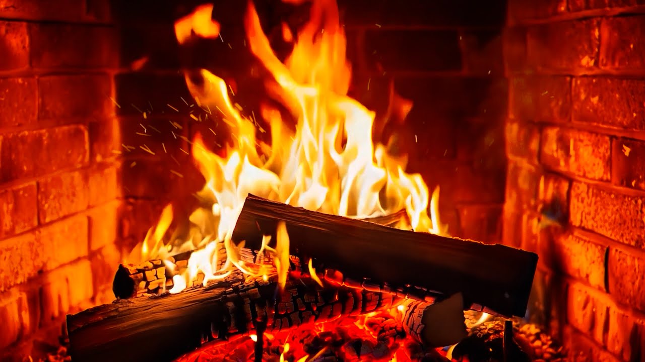 Cozy Fireplace (12 Hrs) with Hypnotic Color Changing 🔥 Orange Fire Tranquility with Warmth