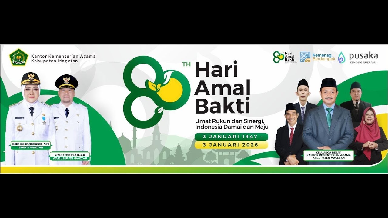 Live Streaming - Hari Amal Bakti Kemenag RI ke - 80 Kementerian Agama Kabupaten Magetan