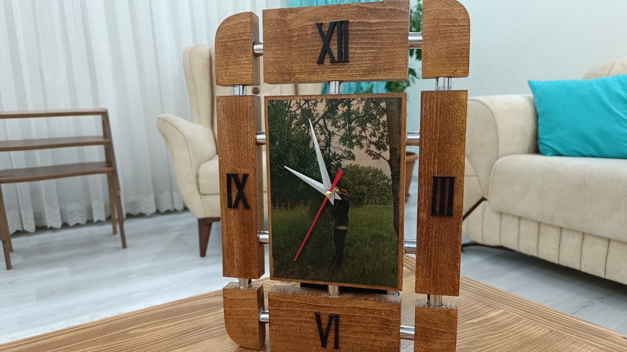 ahşaba baskı transferi duvar saati yapımı/Making a wall clock with wood printing transfer technique