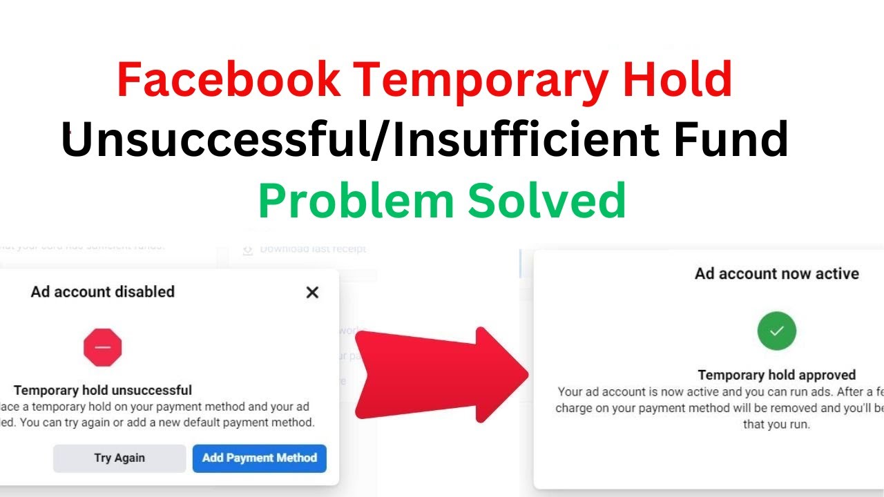 HOW SOLVE TEMPORARY HOLD ON YOUR AD ACCOUNT FIX INSUFFICIENT FUNDS || New Methode 100% Work ||