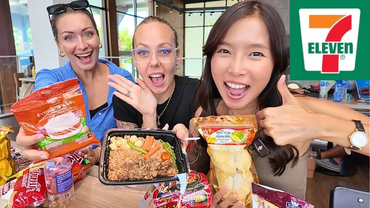 WORLD BIGGEST 7-11 Tour in Thailand🇹🇭  What We Eat | Local VS Foreigners