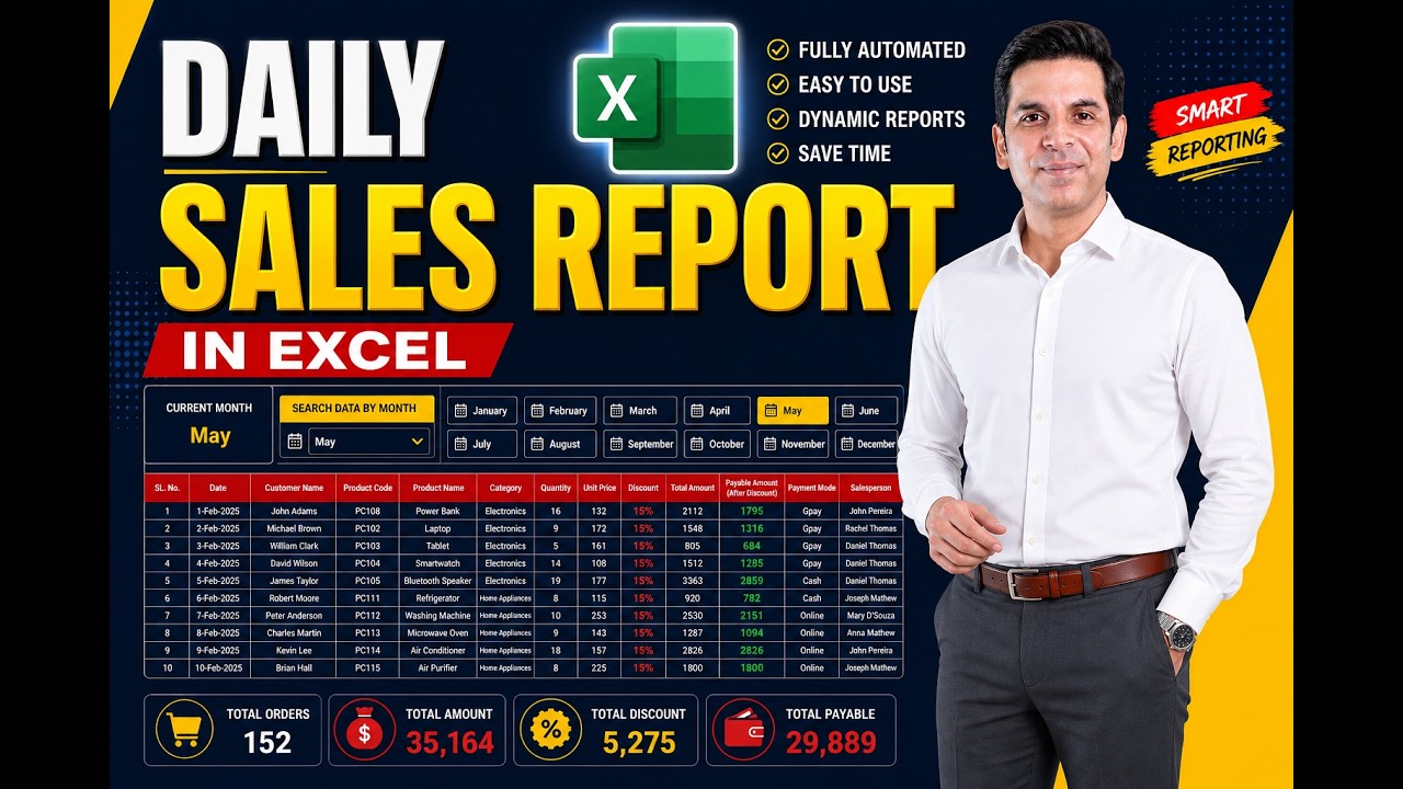 Create a Smart Daily Sales Report in Excel Step by Step