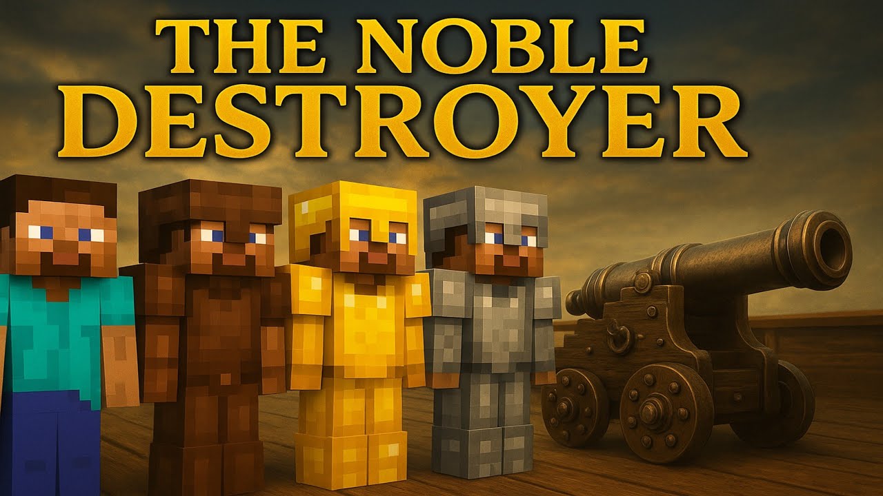 Steve vs The Noble Destroyer ⚔️💥 Which Minecraft armor can survive the cannon blast? 🛡️
