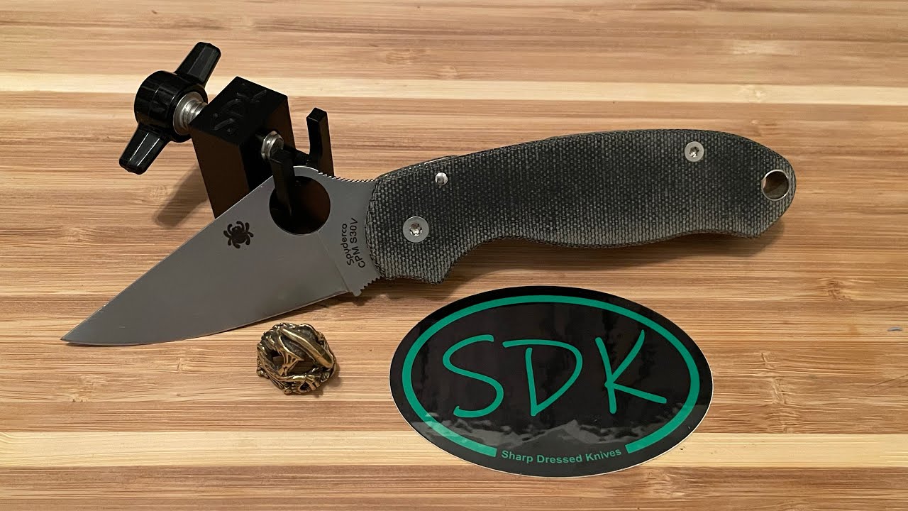 Sharp Dressed Knives Micarta Scales Installed On Spyderco Para 3