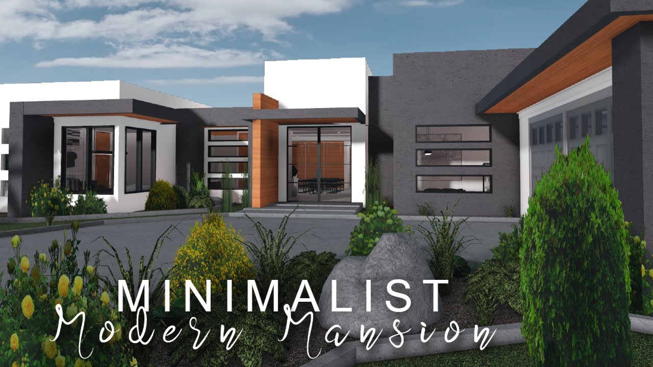 Minimalist Modern Family Mansion | No Large Plot| ROBLOX bloxburg