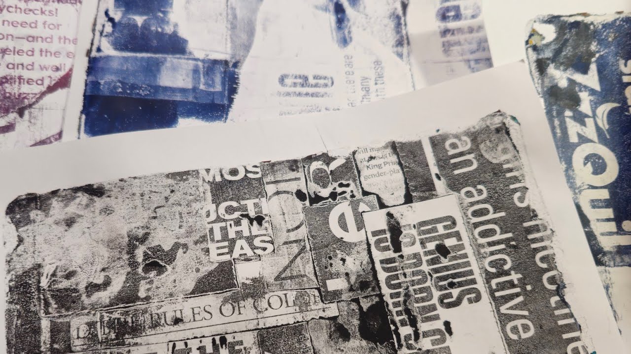 Trying gelplate transfers again with sound and more mixed results 