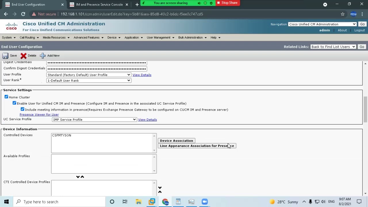Adding User and Jabber Login for the First time - Cisco IM and Presence