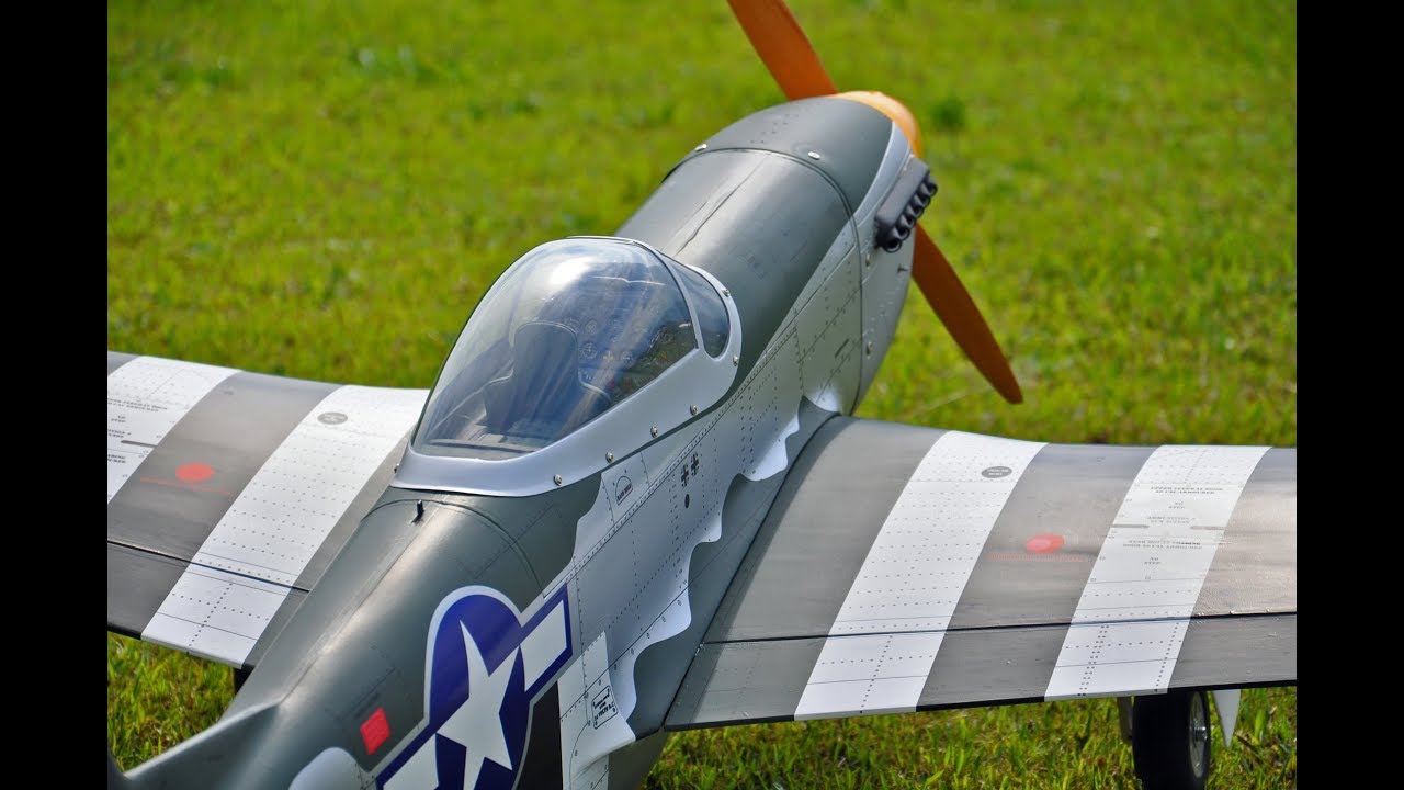 P-51D Mustang RC Plane Slow Flight Test: Hangar9 20cc, Saito FG-21