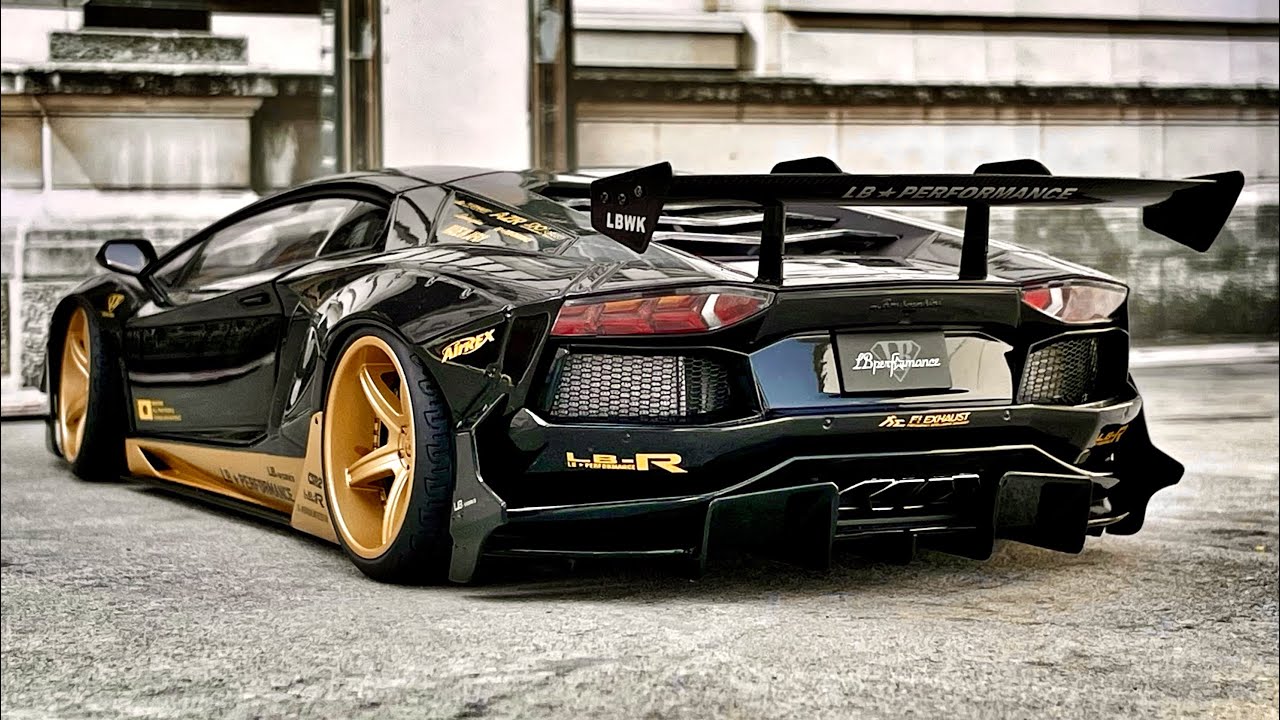 UNBOXING and REVIEW || Lamborghini Aventador Liberty Walk LB Works Black Gold 1/18 Scale AUTOart