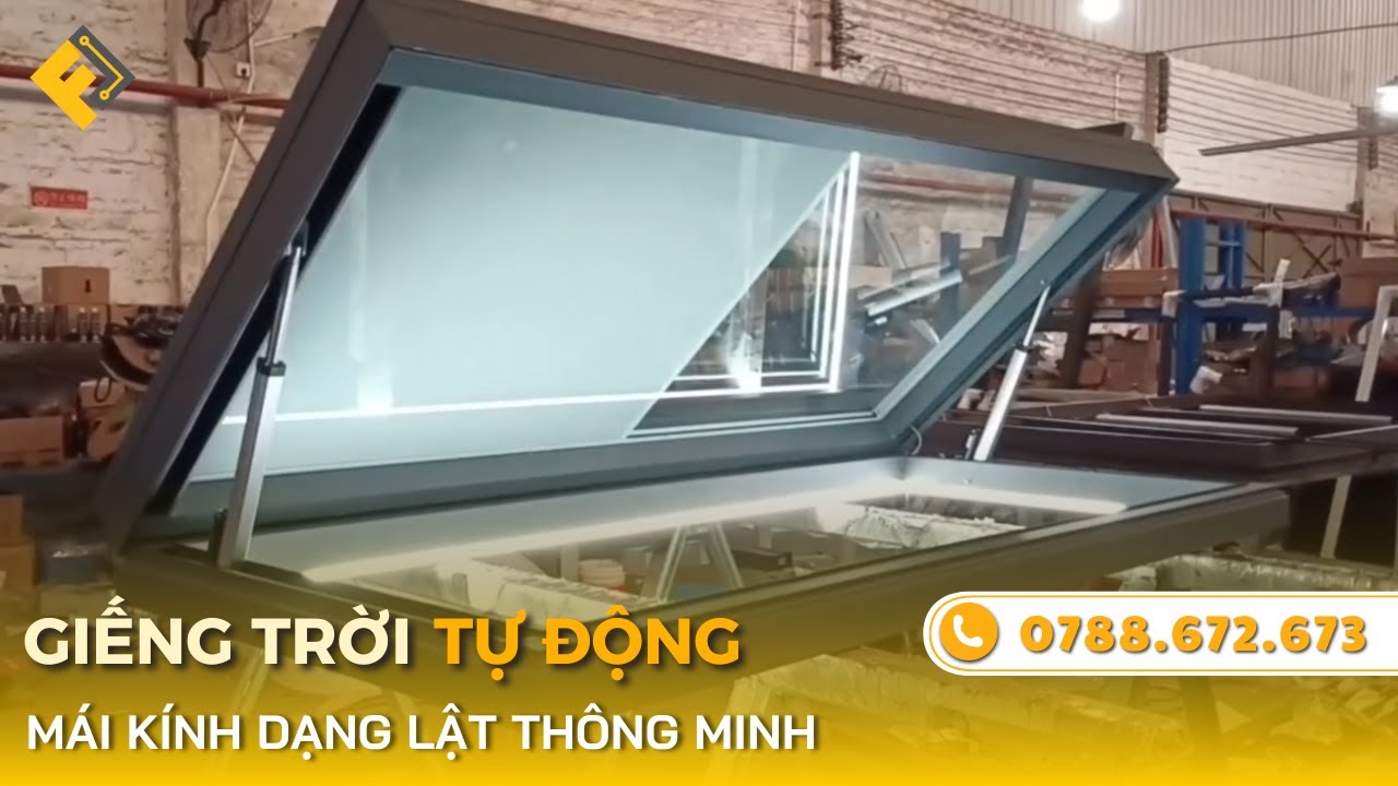 Mái Kính Giếng Trời Dạng Lật Thông Minh ✅ Funas