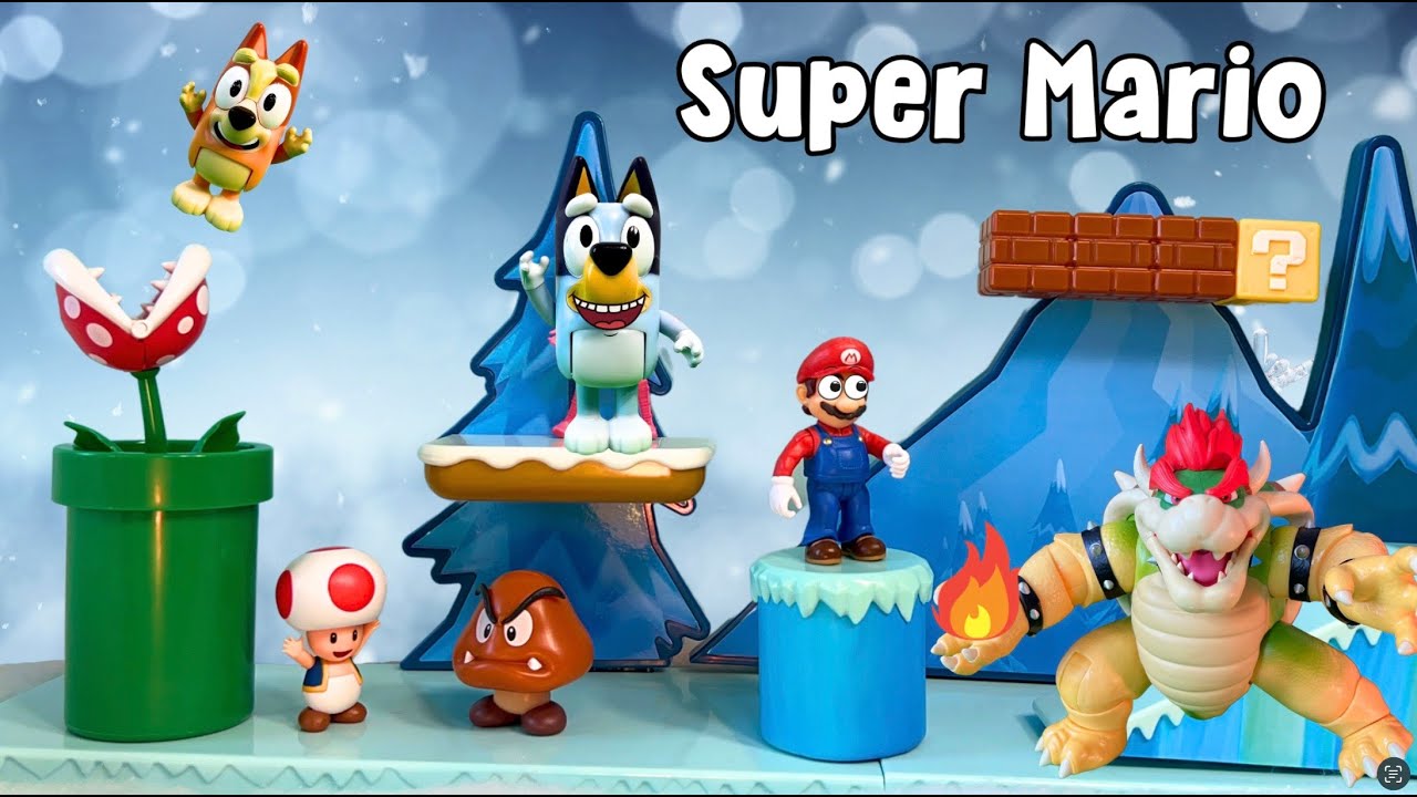 Bluey Adventure to Super Mario World to Rescue the Magic Xylophone from Bowser
