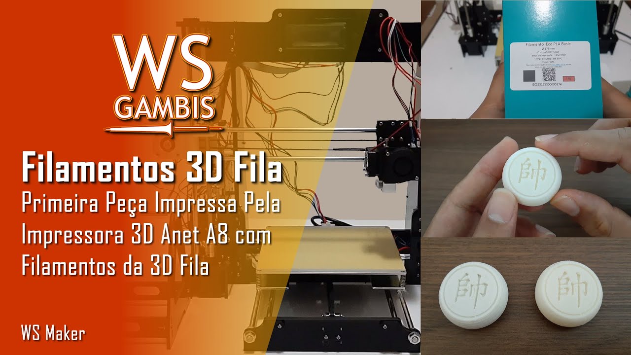 Primeira Peça Impressa Pela Impressora 3D Anet A8 Com Filamentos da 3D Fila | WS Maker
