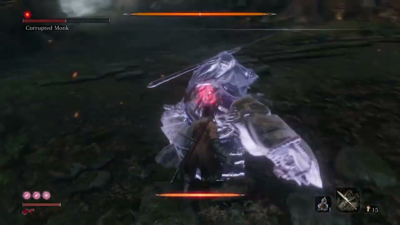 Sekiro: Corrupted Monk - Base Vitality/Posture, Charmless, Demon Bell, NO DAMAGE