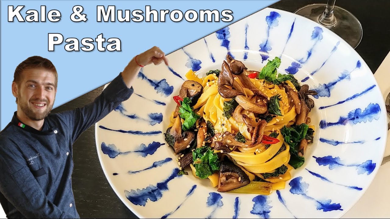 How to Make Kale & Mushroom Pasta with Twist for Dinner-Light & Easy