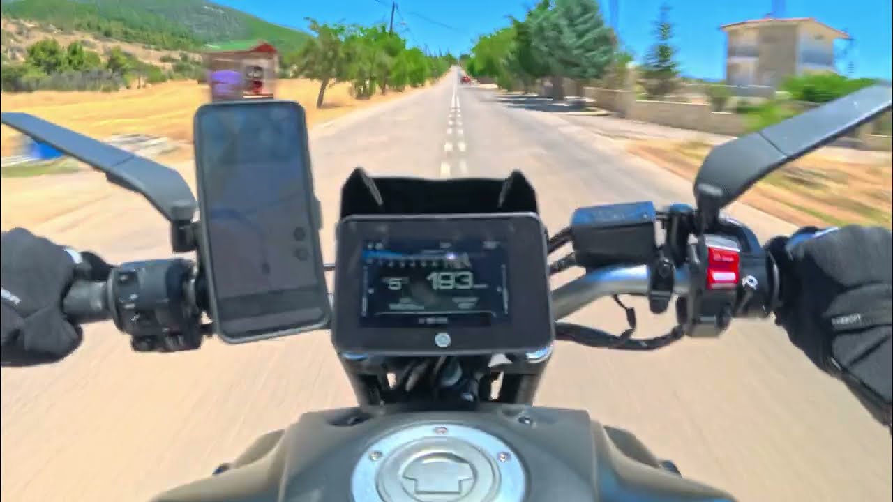 YAMAHA MT-07 | FULL AKRAPOVIC EXHAUST | VILLIA 2 GREEECE 4K
