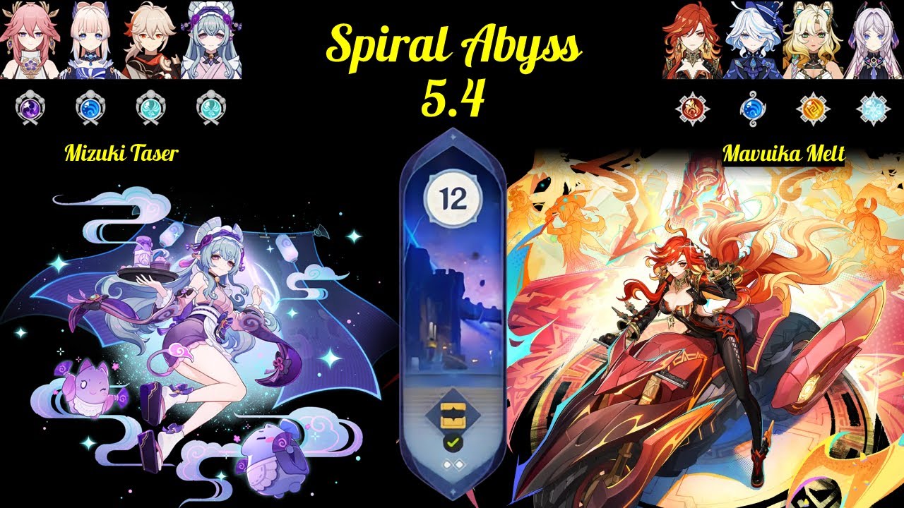 Yumemizuki Mizuki Taser & Mavuika Melt | Spiral Abyss 5.4 Floor 12 | Genshin Impact Gameplay