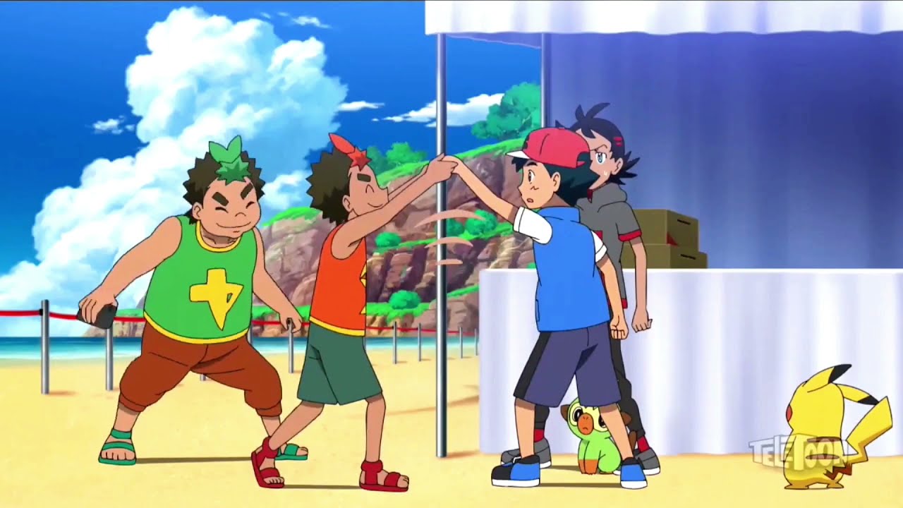 Goh finds out ash is a Alola League champion english dub Pok&eacute;mon Journeys | Pok&eacute;mon Sword and Shield