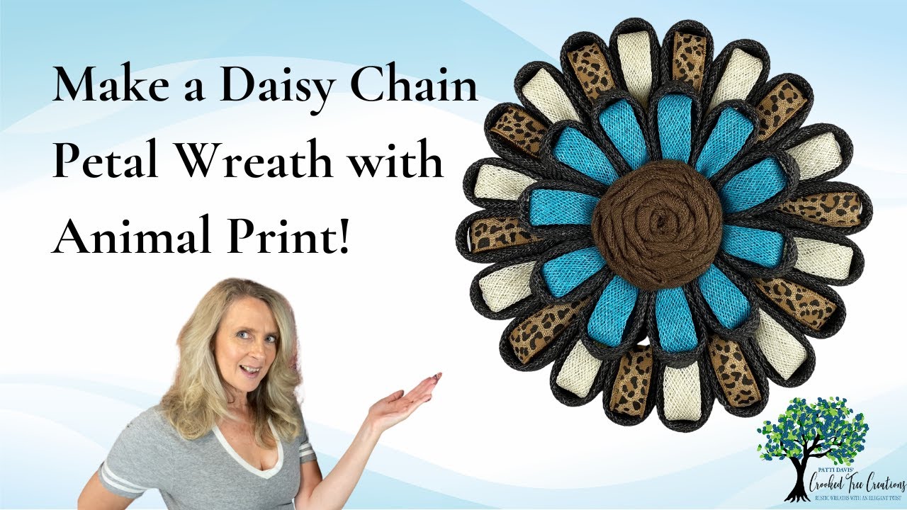 Make A Daisy Chain Petal Wreath Using Animal Print Ribbon!