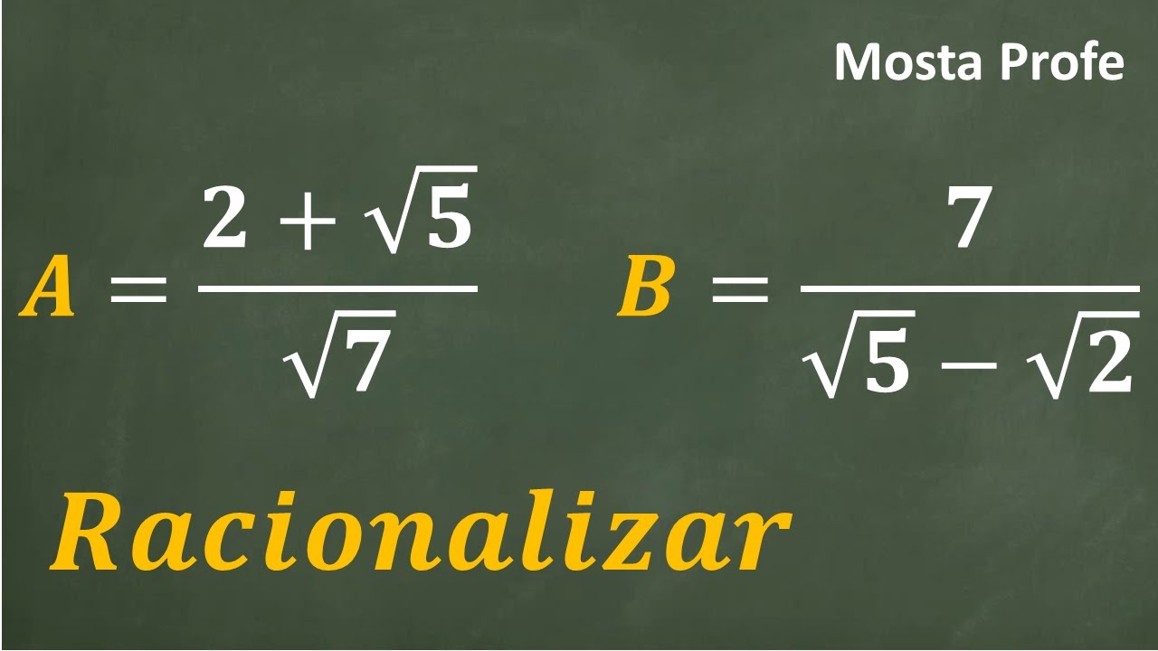 Como racionalizar con una raíz cuadrada en el denominador binomios con dos raíces cuadradas | 1