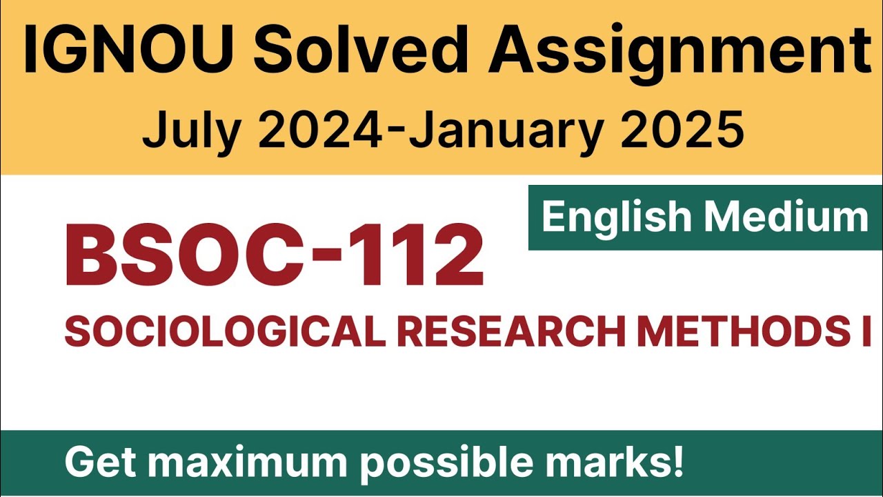 IGNOU BSOC 112 Solved Assignment 2024-25 PDF Download | English Medium | Vidyamojo