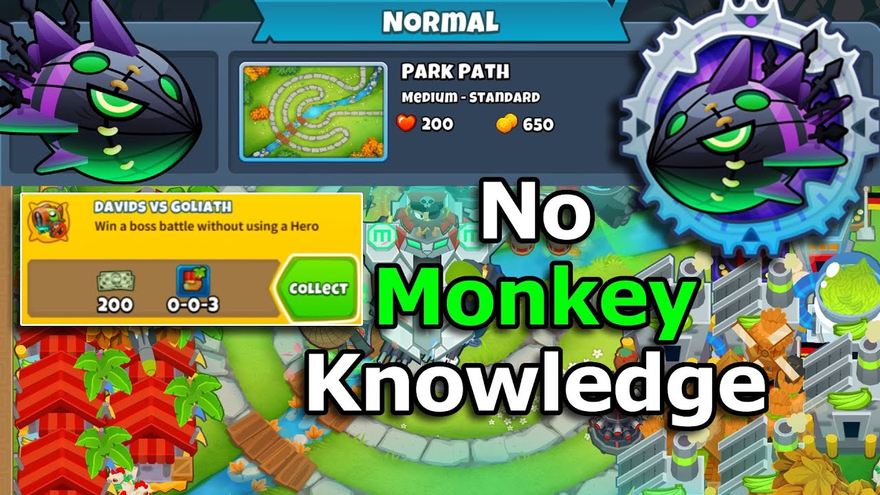 Lych Normal Tutorial - Davids vs. Goliath Achievement - No Hero & No Mk - Park Path (BTD6)
