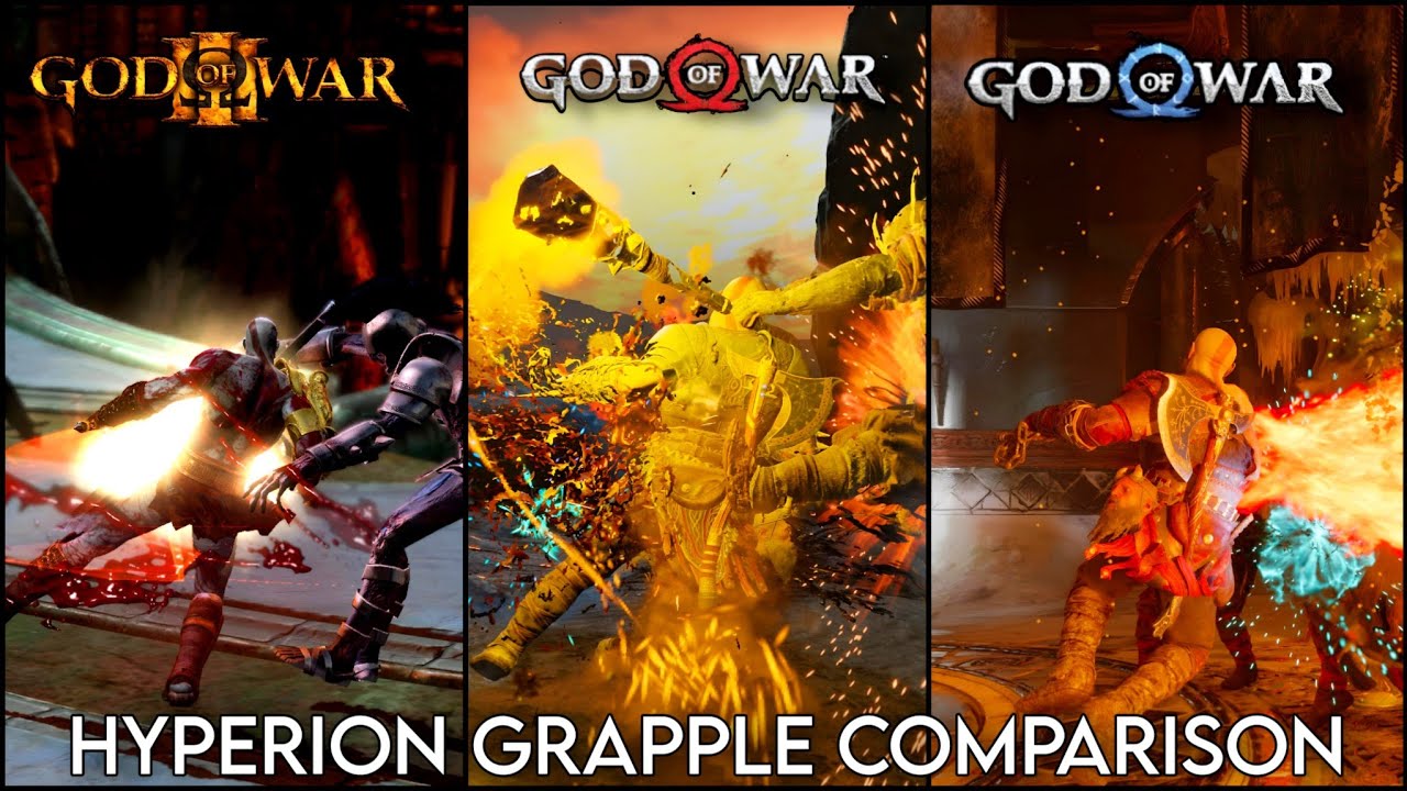 HYPERION GRAPPLE COMPARISON | GOW 3 VS GOW 2018 VS GOW RAGNAROK