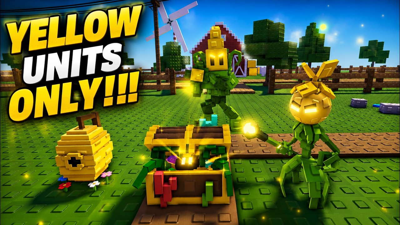 Can YELLOW UNITS ONLY Solo Garden Tower Defense?