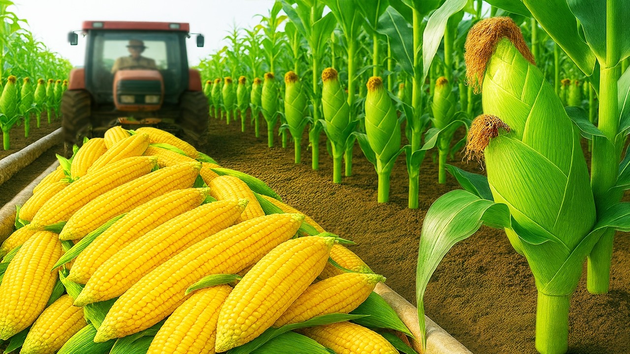 2.8 Trillion Pounds of Sweet Corn Harvested This Way Worldwide - Sweet Corn Processing Factory