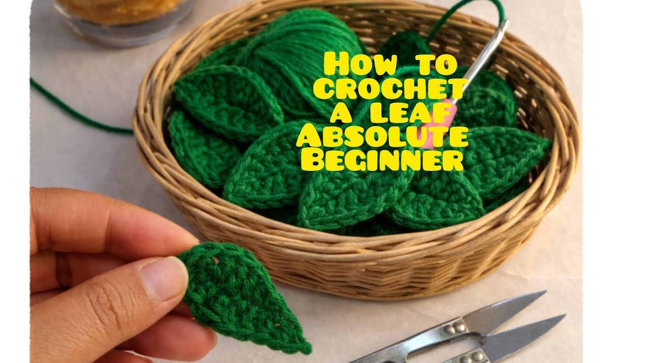 How to crochet leaf |Absolute beginners| easy in just 3 min 