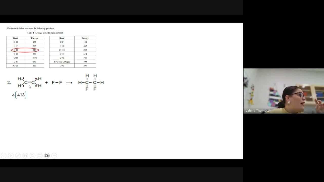 Calculating Enthalpy Change from Bond Energies