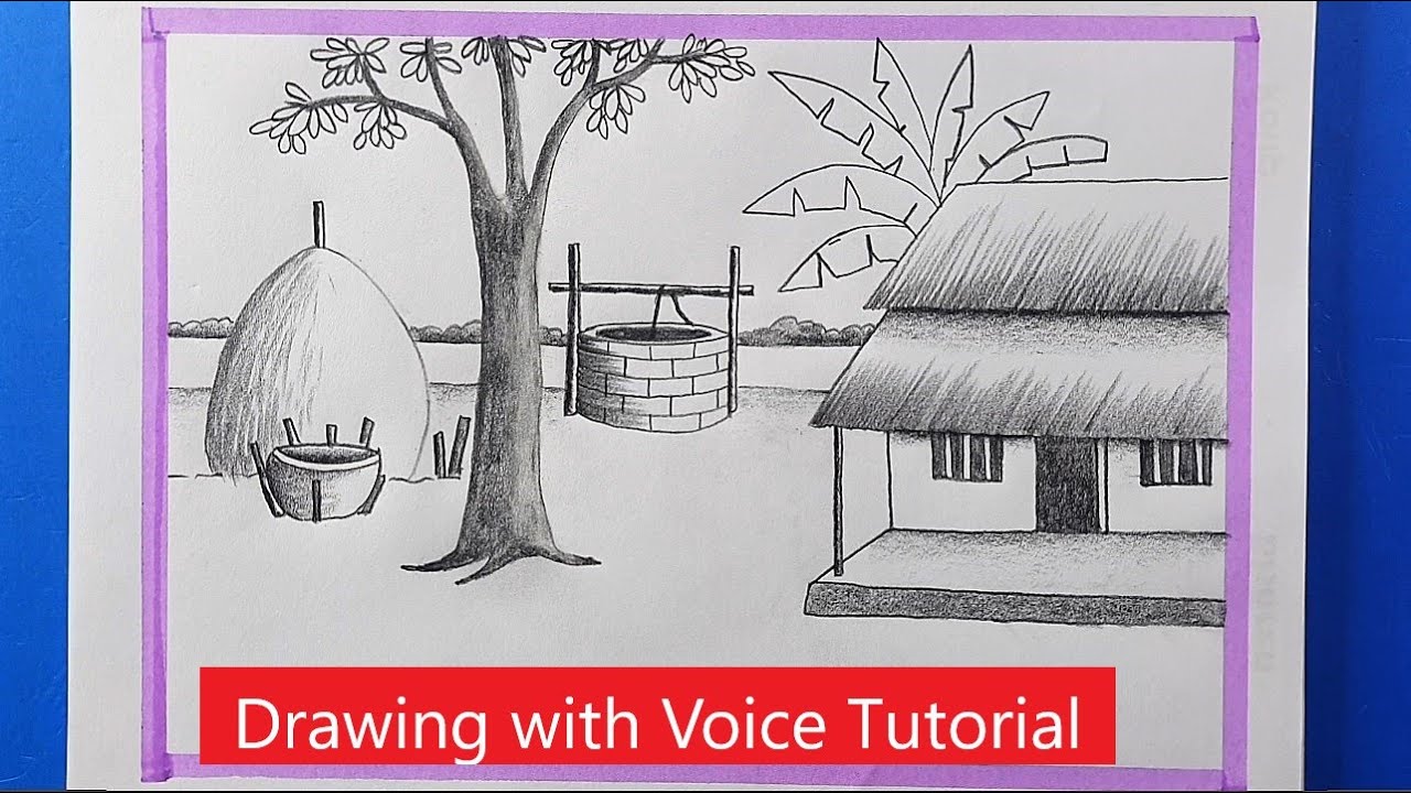 village scenery drawing | Gramer Drisso drawing by pencil