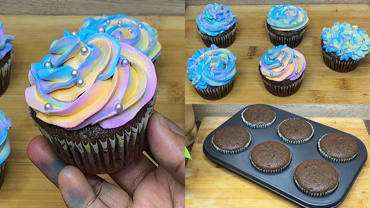 চকলেট কাপ কেক ও ডেকোরেশনের A to Z রেসিপি || Chocolate Cupcakes Recipe