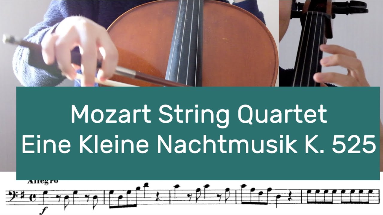 Mozart String Quartet Eine Kleine Nachtmusik 1st mvt K. 525 Cello Part Tutorial