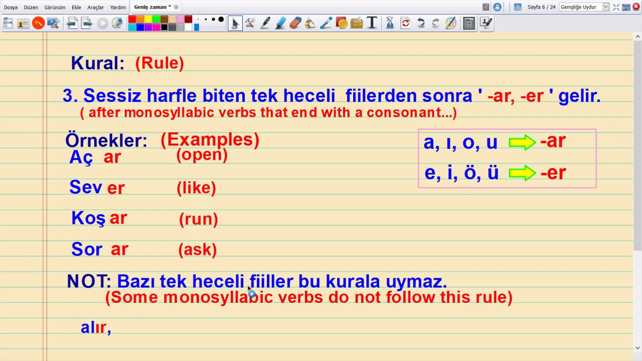 Learn Turkish - Geniş Zaman - Simple Present Tense