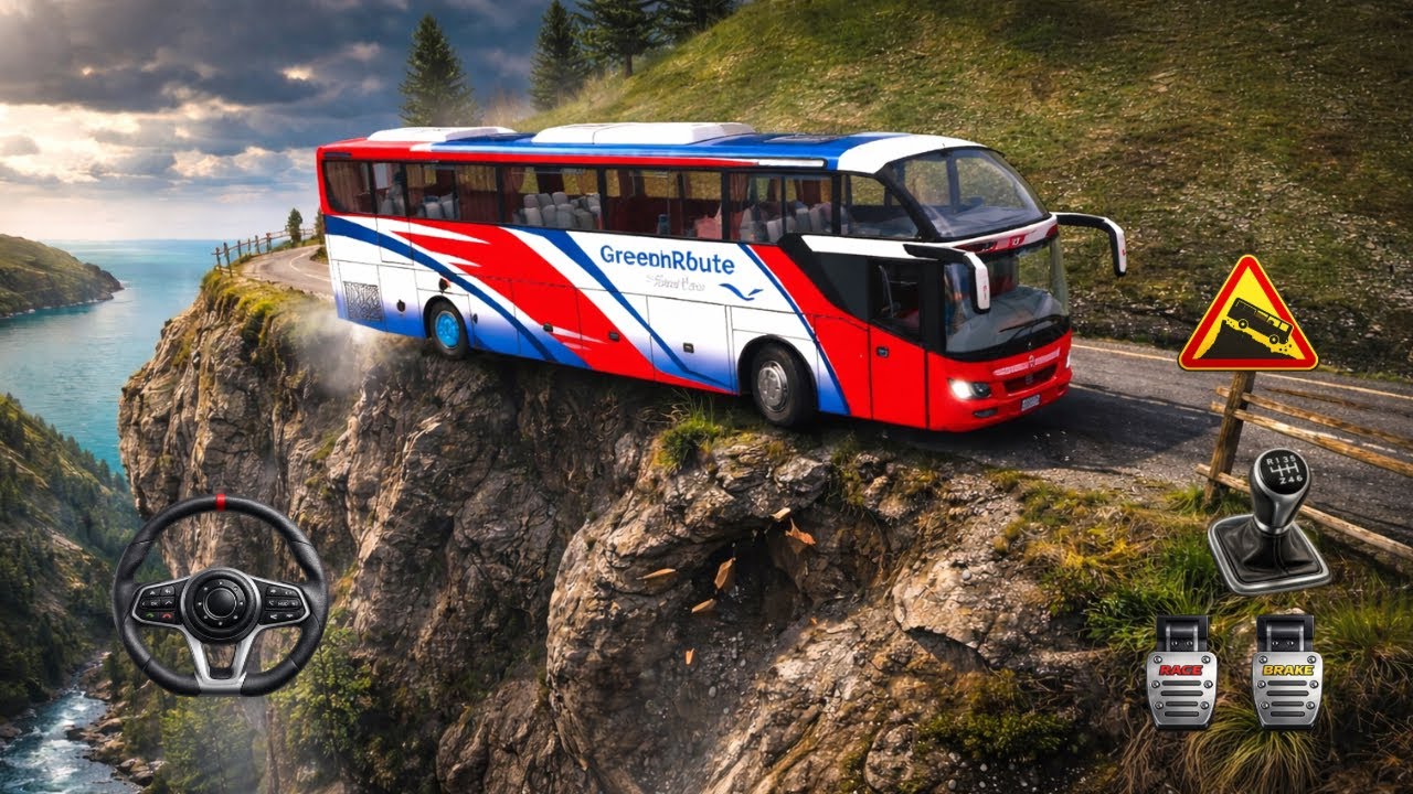World’s Most Dangerous Bus Route Gameplay 🚍 | Mountain Driving Challenge
