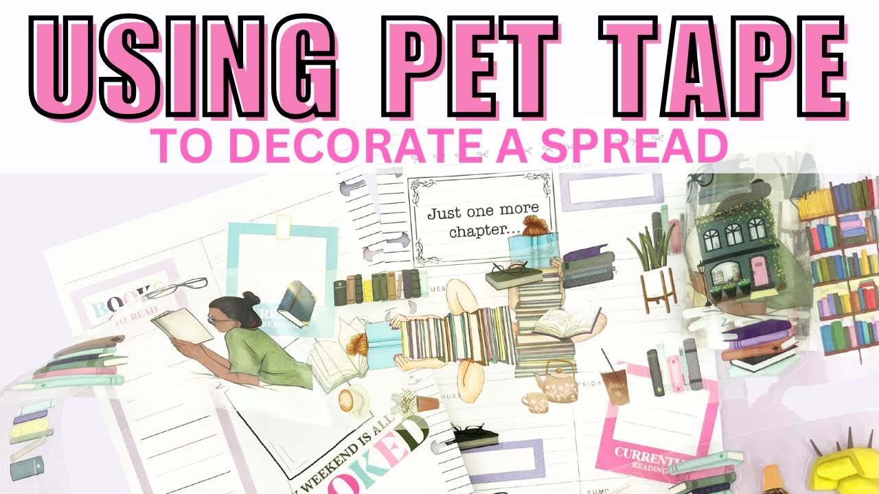 USING PET TAPE TO MAKE A DECORATIVE PLANNER SPREAD | RONGRONG STICKER BOOK & TAPE | MINI PLANNER