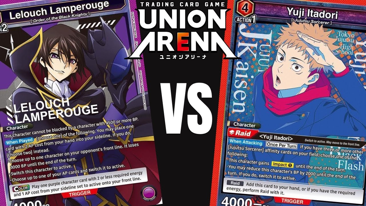 Union arena deck battle,  Purple Lelouch, Vs Red Yuji