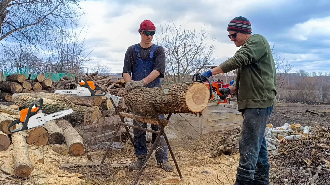 Большая резня бензопилами STIHL! Пилим дрова на следующую зиму!