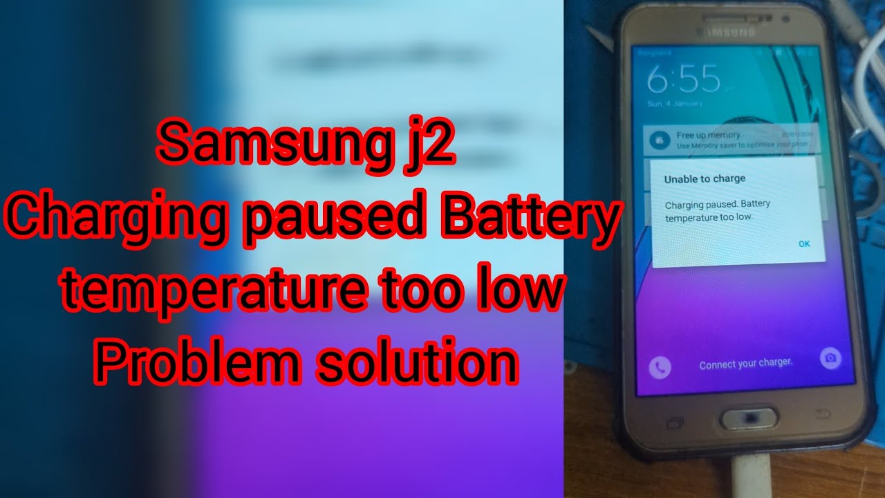 Samsung j200H cherging paused Battery temperature too low problem solution.