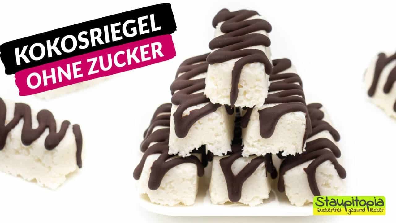 Kokosriegel ohne Zucker selber machen I Low Carb und Keto Süßigkeiten Rezept