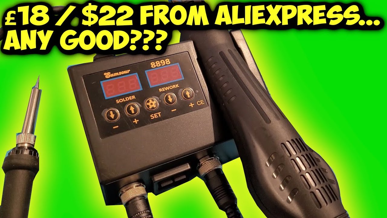 The cheapest hot air and soldering iron station I could find...