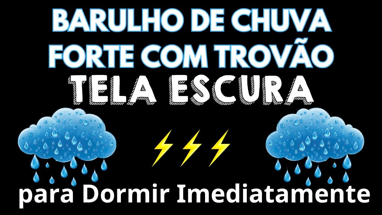 Sons relaxantes de chuva e trovão - Natureza - Para adormecer instantaneamente ⛈ TELA PRETA