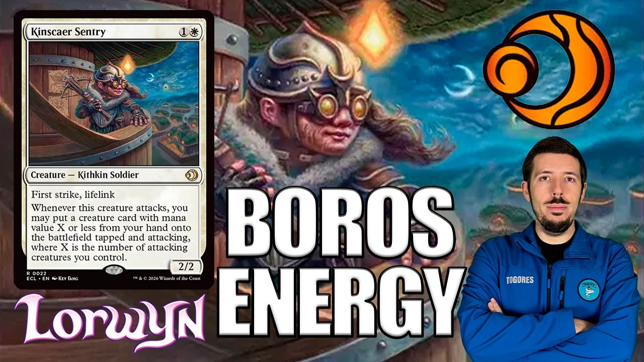 Kinscaer Sentry in Boros Energy. New card from #mtglorwyn